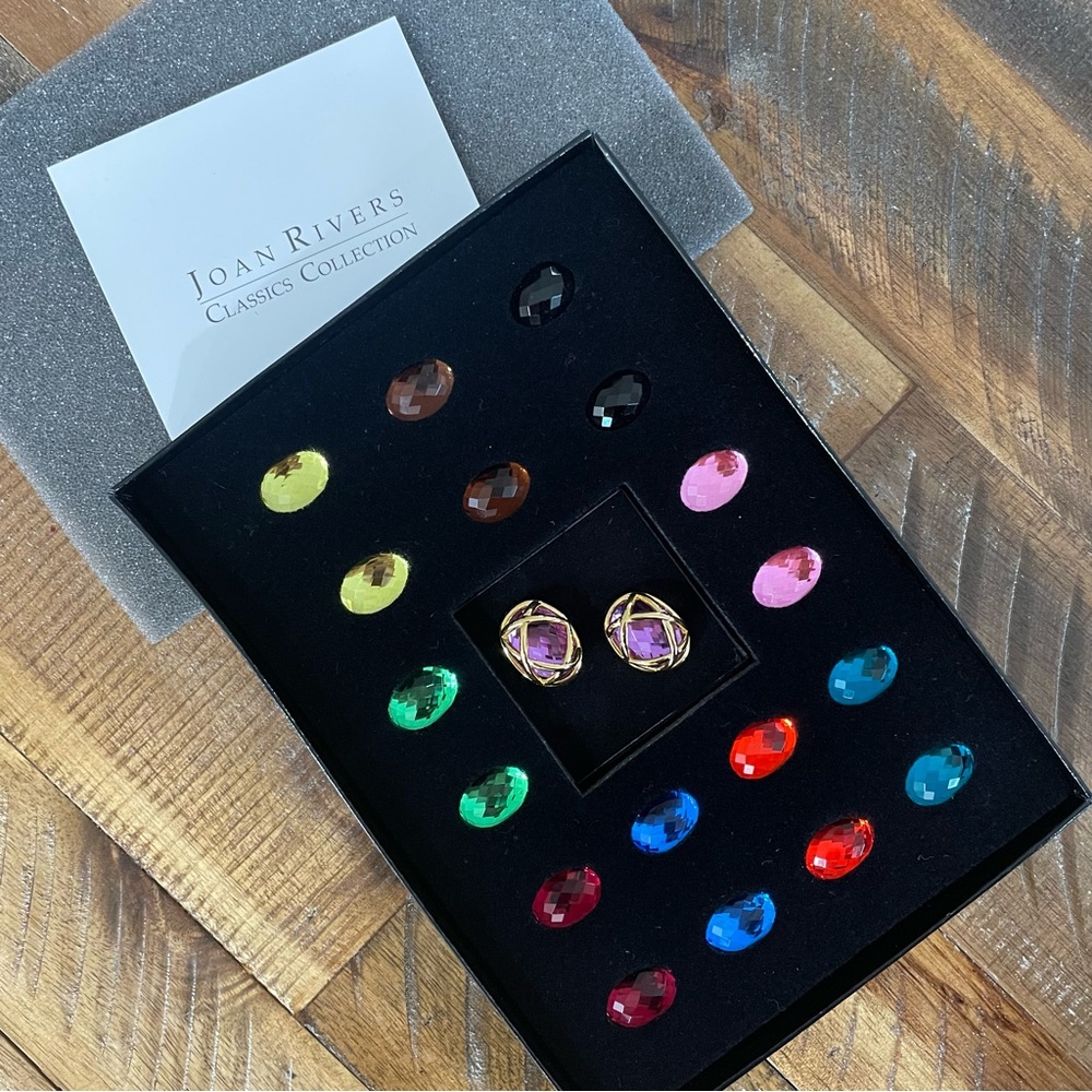 Ten Color Checkerboard Cut Earring Wardrobe Clip on Earrings